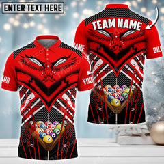Maxcorners Billiards Eagle Personalized Name Team Name 3D Shirt (Multi Color Options)