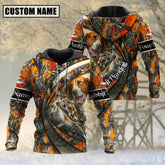 Maxcorners Custom Name Hunting Rabbit Camo US Flag 3D All Over Printed Clothes
