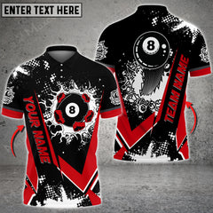 Maxcorners Billiards Flame Declare War Multicolor Option Customized Name 3D Shirt (6 Colors)