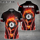 Maxcorners Billiards 8 Ball Fire Smoke Multi Color Options Customized Name 3D Shirt