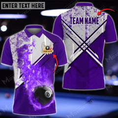 Maxcorners Billiards 8 Ball Point Fire Personalized Name 3D Shirt (Multi Color Options)