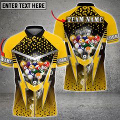 Maxcorners Cue Billiards Thunder Smoke Multi Color Options Personalized Name 3D Shirt