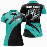 Maxcorners Bowling Ball & Pins Jerseys Multicolor Option Customized Name 3D Shirt For Women