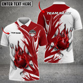 Maxcorners Bowling Ball And Pins Hell Fire Multicolor Option Customized Name 3D Shirt (4 Colors)