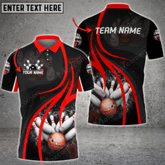 Maxcorners Bowling And Pins Frozen Storm Multicolor Option Customized Name 3D Shirt