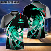 Maxcorners Flame Bowling And Pins Tornado Pattern Multicolor Option Customized Name 3D Shirt
