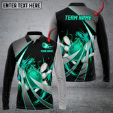 Maxcorners Flame Bowling And Pins Tornado Pattern Multicolor Option Customized Name Long Sleeve 3D Shirt