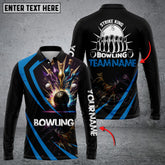Maxcorners Strike King Bowling Multicolor Option Customized Name Long Sleeve 3D Shirt