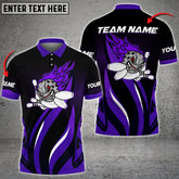 Maxcorners Funny Bowling Ball Flame Premium Multicolor Option Personalized Name 3D Shirt