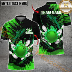 Maxcorners Ball And Pins Flame Bowling Jersey Multicolor Options Personalized Name, Team Name 3D Shirt