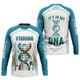 Maxcorners Its In My DNA Fishing Shirt, Fishing Funny Shirt, Long Sleeve Sun Shirts, Gift For Fisherman