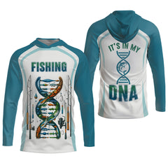 Maxcorners Its In My DNA Fishing Shirt, Fishing Funny Shirt, Long Sleeve Sun Shirts, Gift For Fisherman
