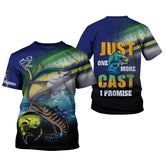Maxcorners Just One More Cast I Promise UPF Fishing Shirts, Funny Fishing Shirts, Fishing Shirt For Men