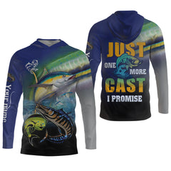 Maxcorners Just One More Cast I Promise UPF Fishing Shirts, Funny Fishing Shirts, Fishing Shirt For Men