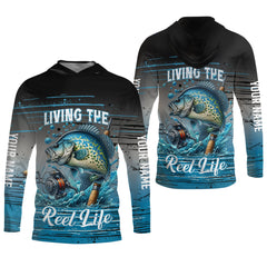 Maxcorners Living The Reel Life UPF Fishing Shirts, Long Sleeve Fishing Shirts, Funny Fishing Shirt, Gag Gifts For Men