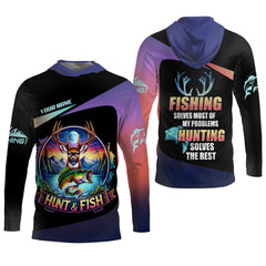 Maxcorners Fishing Hunting Mens Hooded UPF Shirt, Long Sleeve Fishing Shirts, SPF Shirts For Men, Mens Casual Shirts