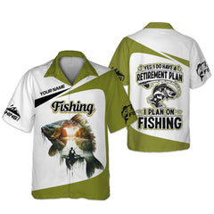 Maxcorners I Have a Retirement Plan Fishing UPF Shirts, Long Sleeve Fishing Shirts, Fishing Funny Shirt, Men Long Sleeve Shirt