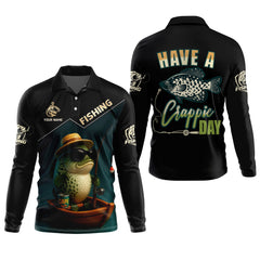 Maxcorners Have A Crappie Day SPF Shirts For Men, Funny Fishing Shirts, Gag Gifts For Men, Men Long Sleeve Shirts