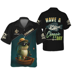 Maxcorners Have A Crappie Day SPF Shirts For Men, Funny Fishing Shirts, Gag Gifts For Men, Men Long Sleeve Shirt