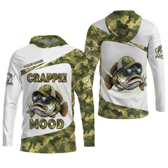 Maxcorners Crappie Mood Camo Fishing Shirt, SPF Shirts For Men, Gag Gifts For Men, Men Long Sleeve Shirt