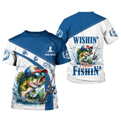 Maxcorners Wishin I Was Fishin, SPF Shirts For Men, Funny Fishing Shirt, Men Long Sleeve Shirt, Gift For Fisherman