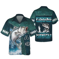 Maxcorners Fishing Saved Me From Becoming a Pornstar SPF Shirts For Men, Funny Fishing Shirts, Men Long Sleeve Shirt