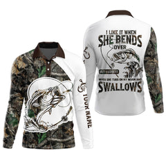 Maxcorners I Love It When She Bends Over Fishing Shirt, Fishing T-Shirts Funny, SPF Shirts For Men, Men Long Sleeve Shirts