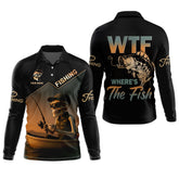 Maxcorners WTF Where's The Fish, Funny Skeleton Shirts, Fishing UV Shirts, Gag Gifts For Men, Mens Casual Shirts