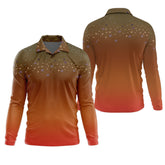 Maxcorners Orange Brook Trout Skin UPF Fishing Shirts, Hooded Sun Shirt, Personalized Fishing Gifts, UV Shirts