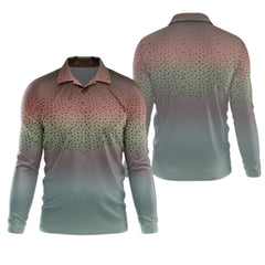Maxcorners Rainbow Brook Trout Skin UPF Fishing Shirts, Hooded Sun Shirt, Personalized Fishing Gifts, UV Shirts For Men