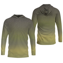 Maxcorners Green Brook Trout Skin UPF Fishing Shirts, Hooded Sun Shirt, Personalized Fishing Gifts, UV Shirts