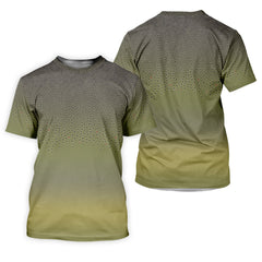 Maxcorners Green Brook Trout Skin UPF Fishing Shirts, Hooded Sun Shirt, Personalized Fishing Gifts, UV Shirts For Men