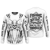 Maxcorners Fishing Saved Me From Becoming a Pornstar SPF Shirts For Men, Breathable Long Sleeve Shirt, Gag Gifts For Men