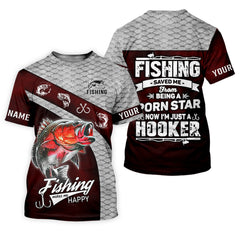 Maxcorners Fishing Saved Me From Becoming a Pornstar UPF Fishing Shirts, Gag Gifts For Men, Men Long Sleeve Shirt