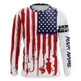 Maxcorners American flag UV protection fishing shirt fishing jersey for fisherman LM0501