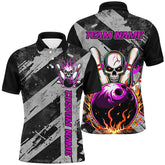 Maxcorners Custom Multi-Color Flame Skull Bowling Team Shirts For Men And Women, Flaming Bowling Jerseys Bowlers Outfit