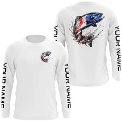 Maxcorners Custom Patriotic American Flag Trout Fishing Shirts, Trout Fishing Tournament Jerseys LM0501