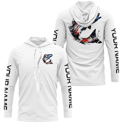 Maxcorners Custom Patriotic American Flag Striped Bass Fishing Shirts, Striper Fishing Tournament Jerseys LM0501