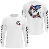 Maxcorners Custom Patriotic American Flag Striped Bass Fishing Shirts, Striper Fishing Tournament Jerseys LM0501