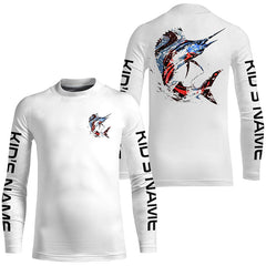 Maxcorners Custom Patriotic American Flag Sailfish Fishing Shirts, Sailfish Fishing Tournament Jerseys LM0501