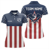 Maxcorners Custom Patriotic US Flag Pickleball Polo Shirts For Men, Pickleball League Shirt