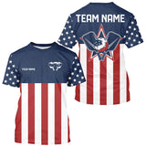 Maxcorners Custom Patriotic US Flag Pickleball Polo Shirts For Men, Pickleball League Shirt