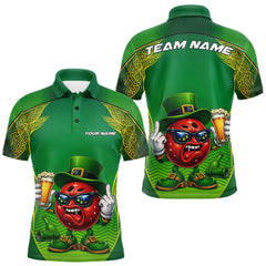 Maxcorners Custom Funny Leprechaun Bowling Ball St Patricks Day Bowling Shirts, Celtic Pattern Bowling Tournament Outfits LM1501