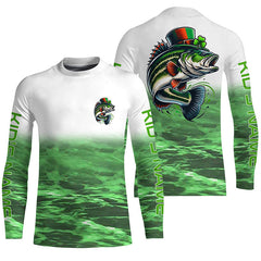 Maxcorners Custom St Patrick'S Day Bass Long Sleeve Fishing Shirts, St Patty'S Day Bass Fishing Jerseys LM0201