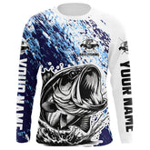 Maxcorners Personalized Bass Long Sleeve Tournament Fishing Shirts, Bass Fishing Jerseys Fishing Gifts LM0201