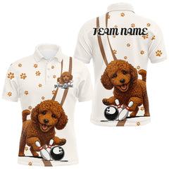 Maxcorners Custom Funny Poodle Dog Men Bowling Team Shirt, Dog Lovers Bowling Uniforms LM0412