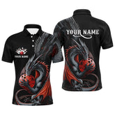 Max Corner Bowling and Pins Strike Bowling Black Dragon Hug Multicolored Bowling jerseys Custom Name And Team 3D Polo Shirt