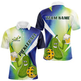 Maxcorners Custom Funny Pickles Loves Beer And Pickleball Polo Shirts For Men, Pickleball Team Shirt LM1307