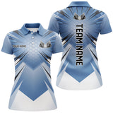 Maxcorners Custom Blue Pickleball Jerseys, Outdoor Pickleball Polo Shirts For Men, Pickleball Uniform