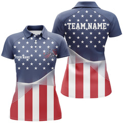 Maxcorners Custom American Flag Patriotic Pickleball Polo Shirts For Men, US Pickleball